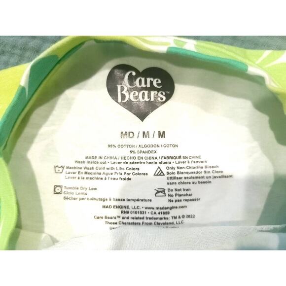 Care Bears Crop Top Embroidered Green Lucky Clover Mini T Shirt Tee, Medium - Picture 2 of 5